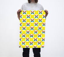 Load image into Gallery viewer, CBC 1966 Butterfly Yellow Polka Dot Tea Towel