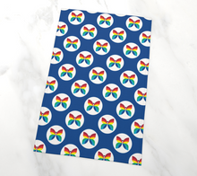 Load image into Gallery viewer, CBC 1966 Butterfly Blue Polka Dot Tea Towel