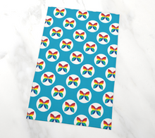 Load image into Gallery viewer, CBC 1966 Butterfly Light Blue Polka Dot Tea Towel