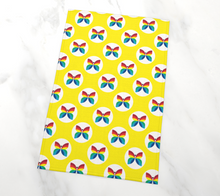Load image into Gallery viewer, CBC 1966 Butterfly Yellow Polka Dot Tea Towel