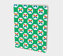 Load image into Gallery viewer, CBC Butterfly Green Polka Dot Large Notebook