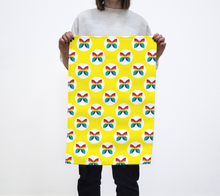Load image into Gallery viewer, CBC 1966 Butterfly Yellow Polka Dot Tea Towel
