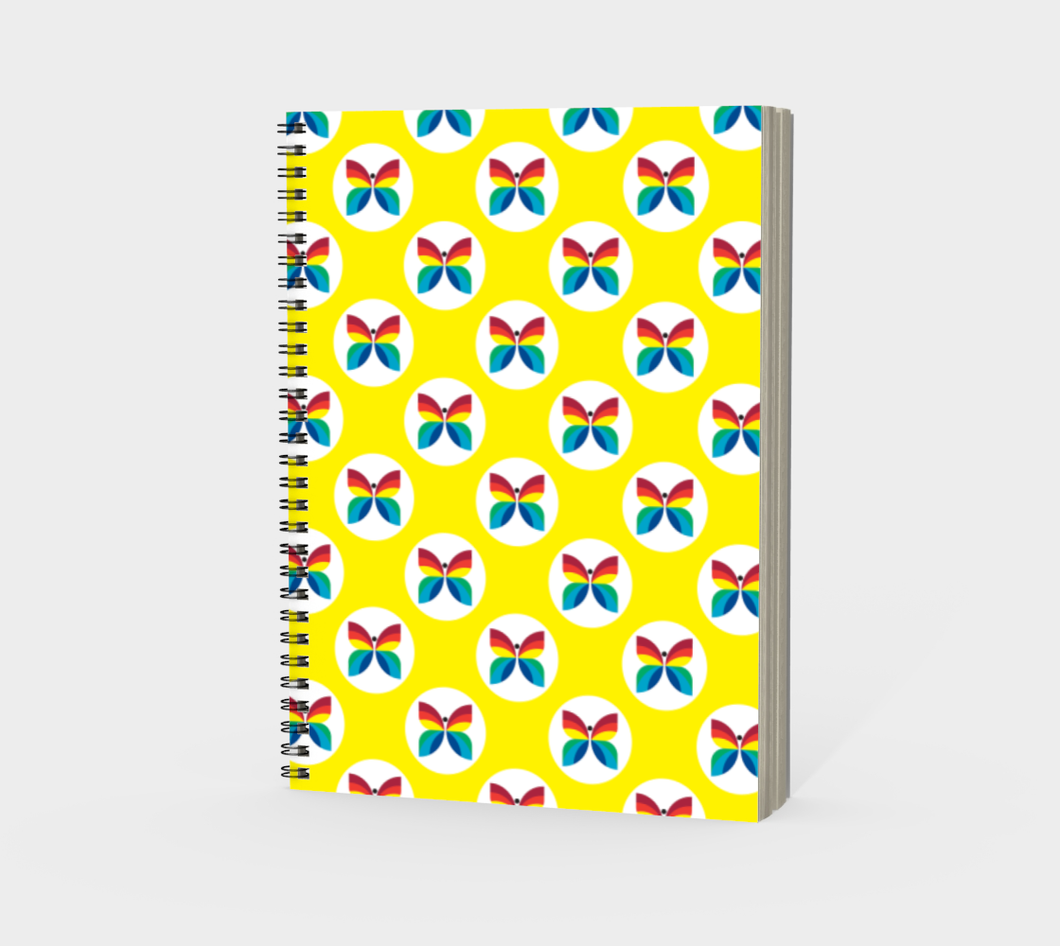 CBC Butterfly Yellow Polka Dot Spiral Notebook