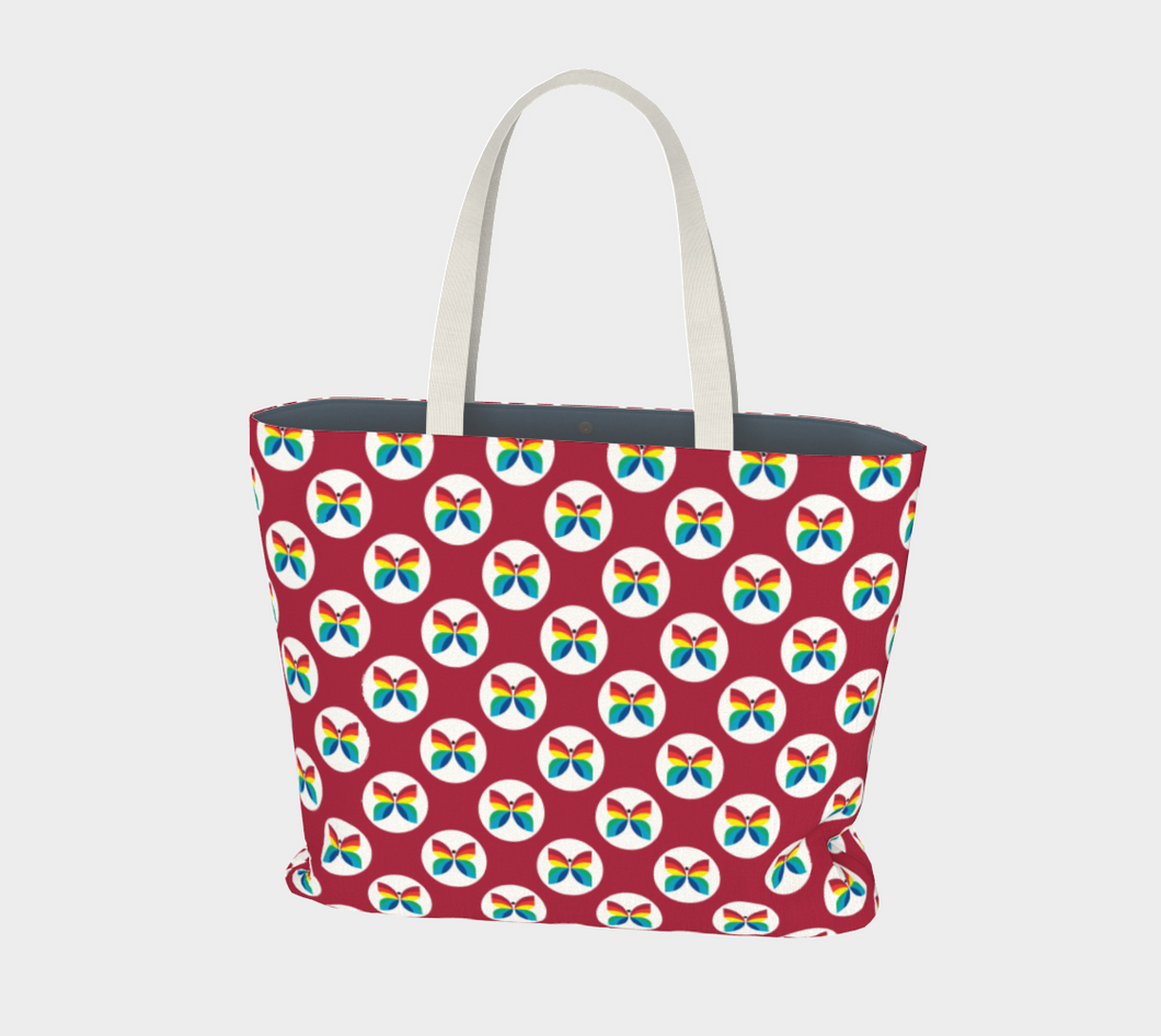 CBC Butterfly Red Large Tote Bag