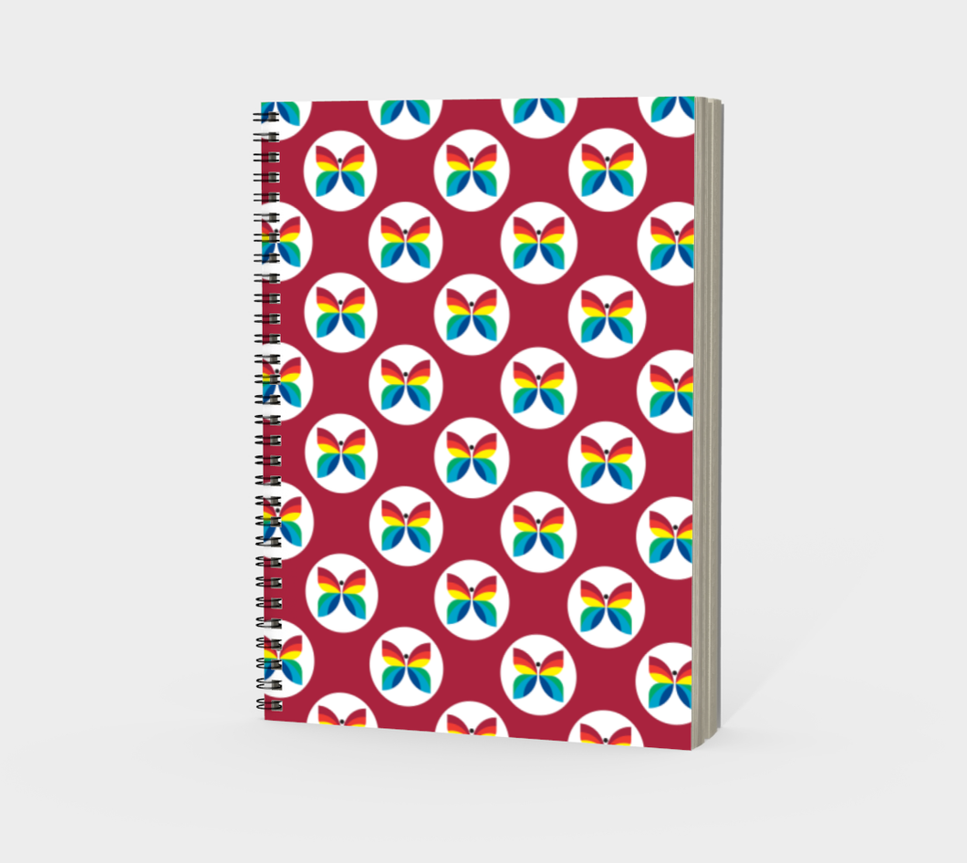 CBC Butterfly Red Polka Dot Spiral Notebook