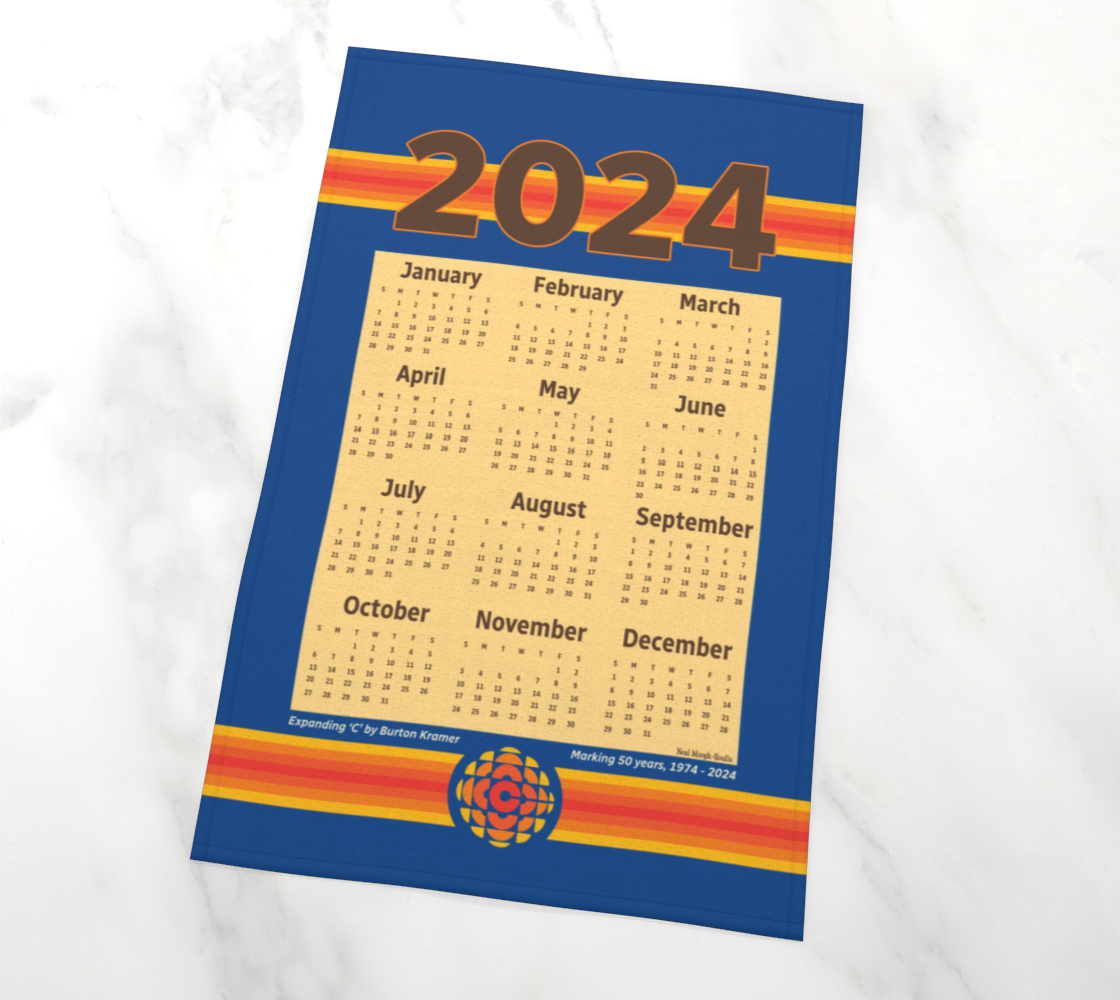 CBC 1974 Calendar Tea Towel 2024 TheWorldofNealMoogkSoulis