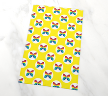 Load image into Gallery viewer, CBC 1966 Butterfly Yellow Polka Dot Tea Towel
