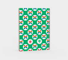 Load image into Gallery viewer, CBC Butterfly Green Polka Dot Spiral Notebook
