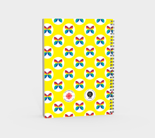 Load image into Gallery viewer, CBC Butterfly Yellow Polka Dot Spiral Notebook
